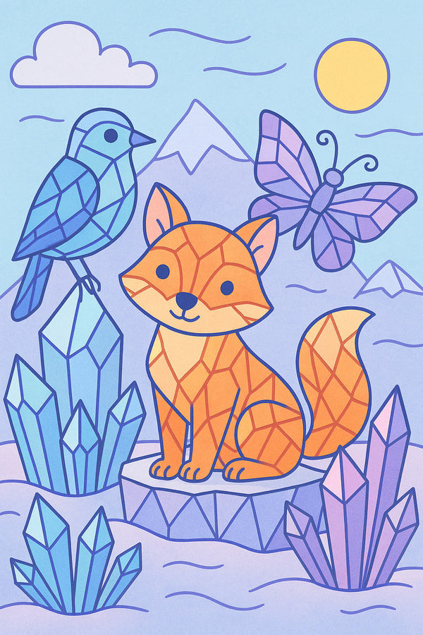 Microcrystal coloring pages for children – creativity meets science