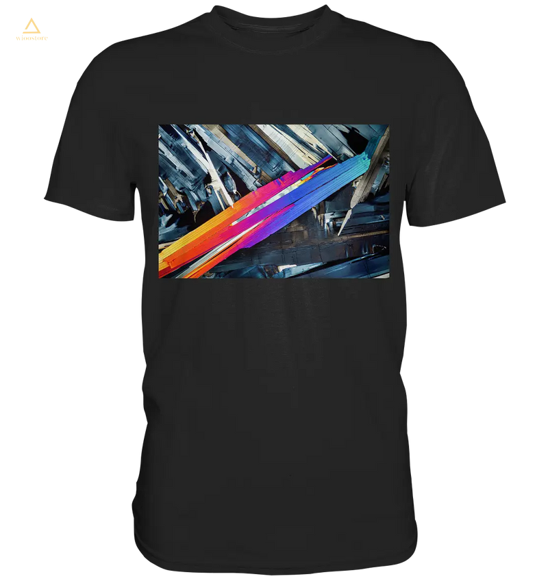 Mikrokristall Design Shirt mit Benzoesäure Design – echte Mikrofotografie