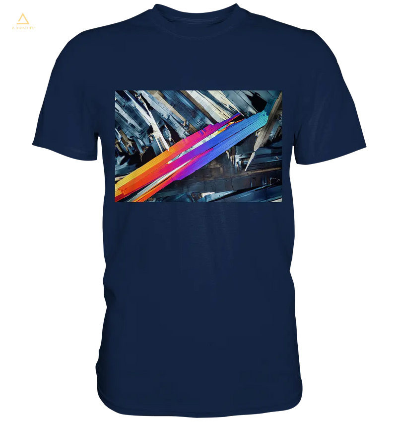 Mikrokristall Design Shirt mit Benzoesäure Design – echte Mikrofotografie