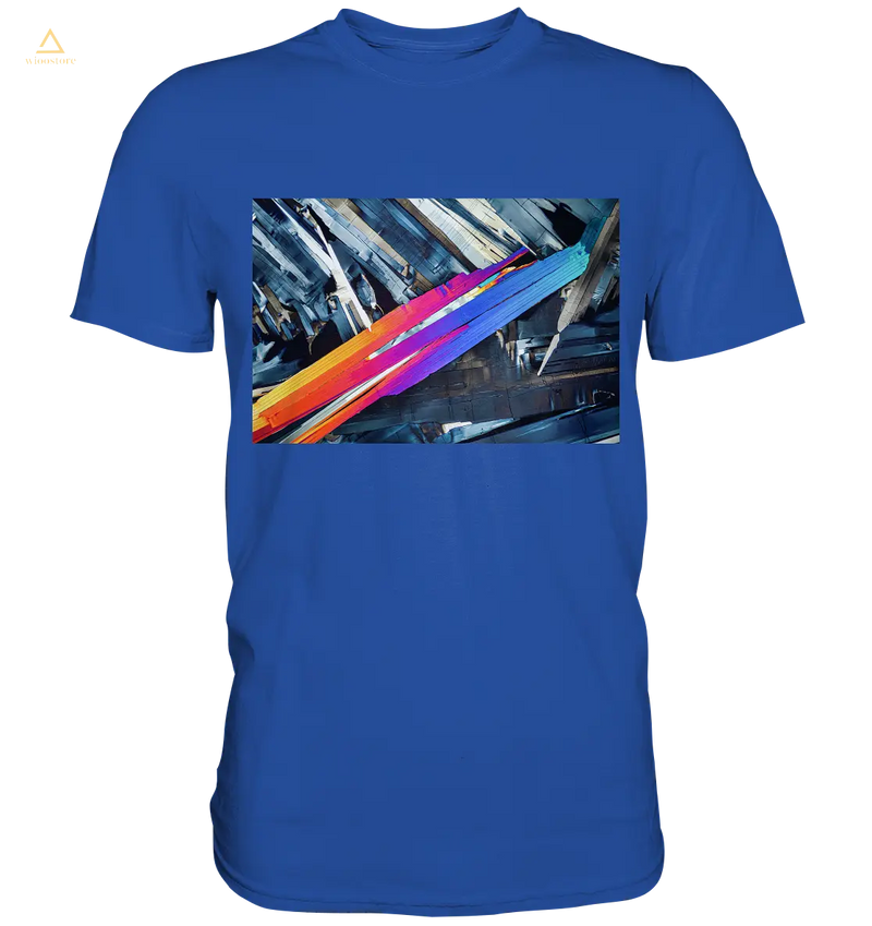 Mikrokristall Design Shirt mit Benzoesäure Design – echte Mikrofotografie