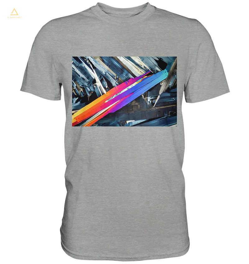 Mikrokristall Design Shirt mit Benzoesäure Design – echte Mikrofotografie
