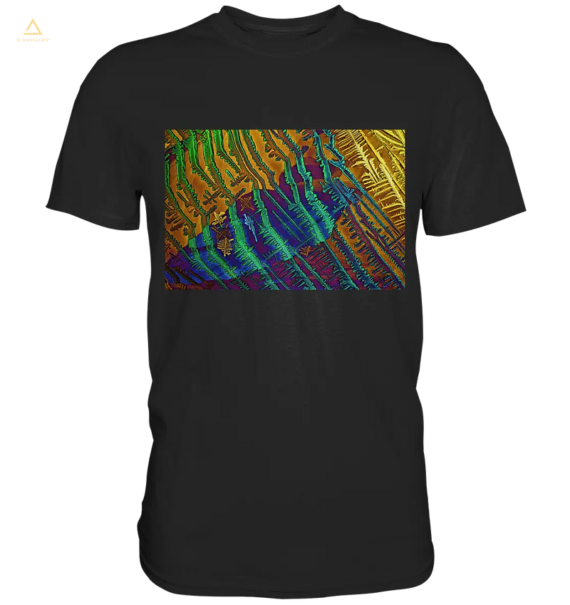 -Mikrokristall Design Shirt mit Caesiumchlorid mit Kupfersulfat Design – echte Mikrofotografie