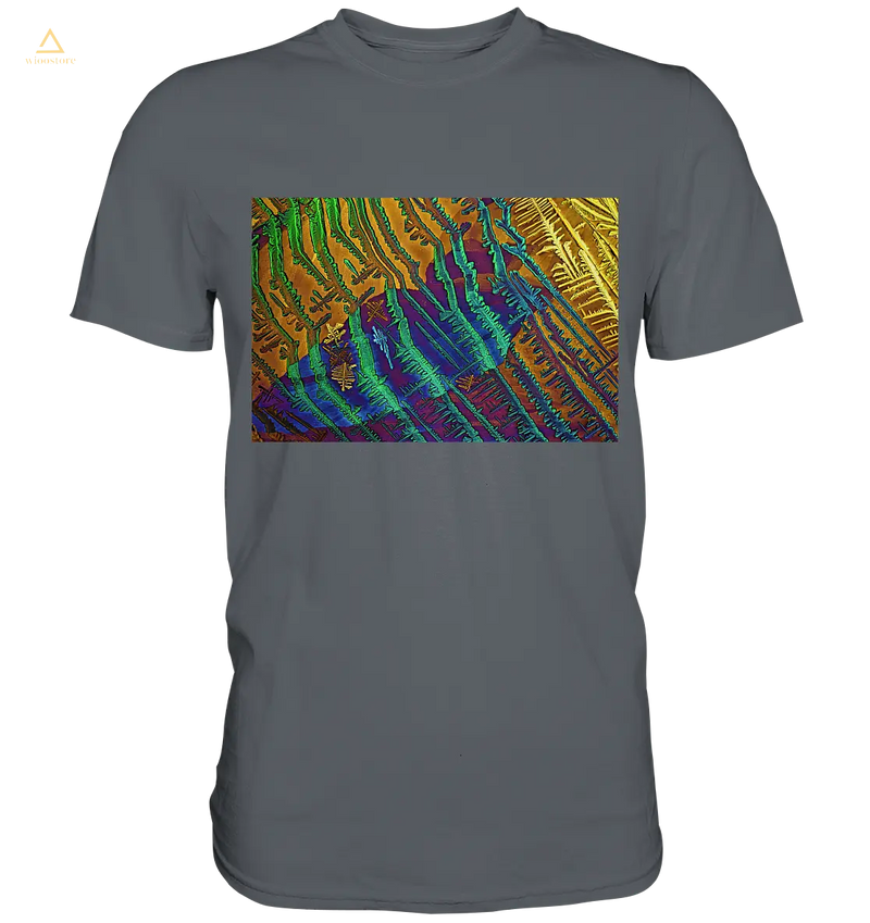 -Mikrokristall Design Shirt mit Caesiumchlorid mit Kupfersulfat Design – echte Mikrofotografie