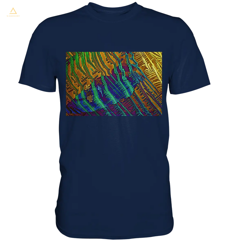 -Mikrokristall Design Shirt mit Caesiumchlorid mit Kupfersulfat Design – echte Mikrofotografie