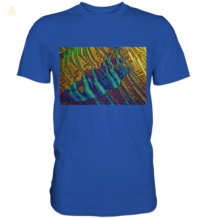-Mikrokristall Design Shirt mit Caesiumchlorid mit Kupfersulfat Design – echte Mikrofotografie