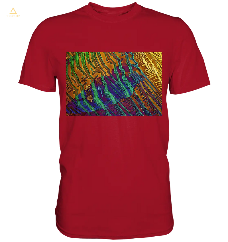 -Mikrokristall Design Shirt mit Caesiumchlorid mit Kupfersulfat Design – echte Mikrofotografie