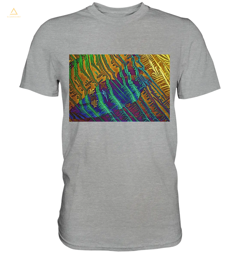 -Mikrokristall Design Shirt mit Caesiumchlorid mit Kupfersulfat Design – echte Mikrofotografie