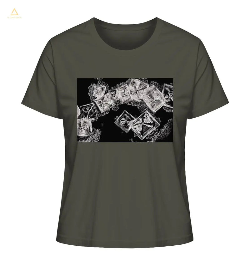 Mikrokristall Design Organic Shirt aus 100 % Bio-Baumwolle - Kochsalz, Mikrokristalle im Dunkelfeld