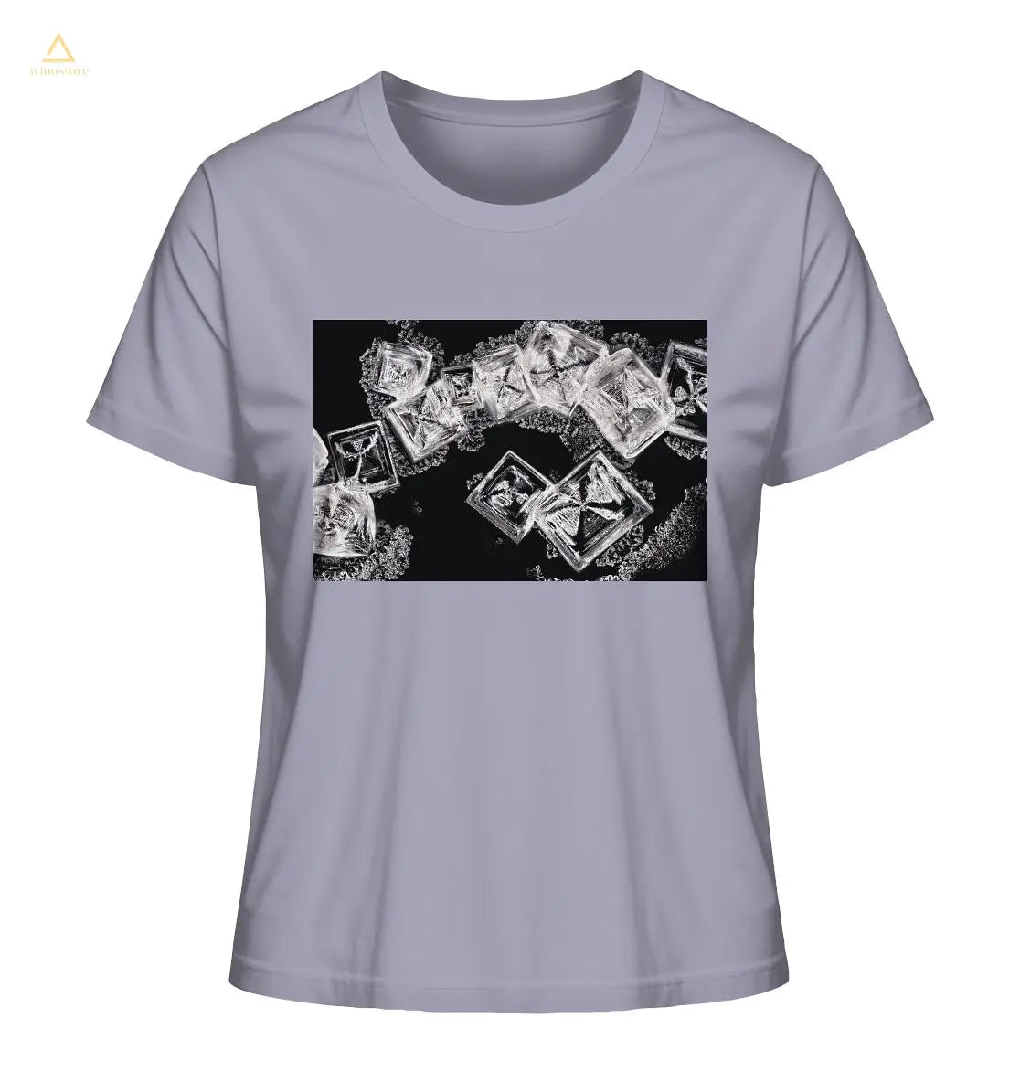 Mikrokristall Design Organic Shirt aus 100 % Bio-Baumwolle - Kochsalz, Mikrokristalle im Dunkelfeld