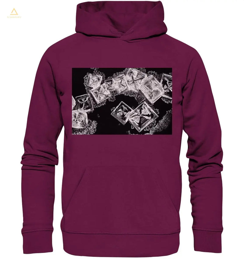 Kochsalz, Mikrokristalle im Dunkelfeld - Premium Unisex Hoodie wioostore.de