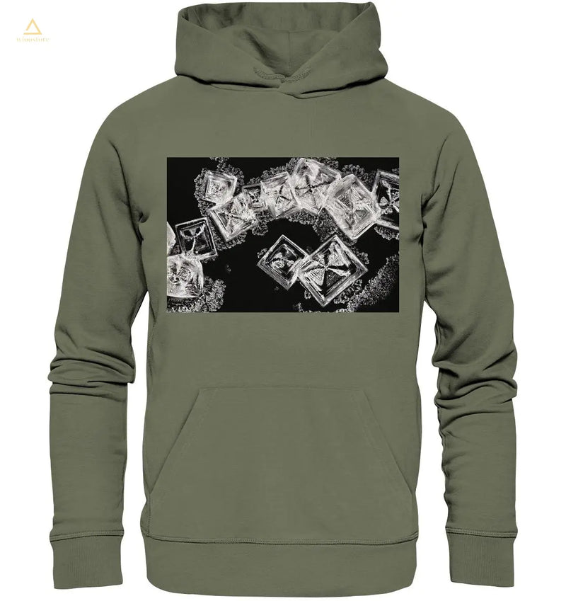 Kochsalz, Mikrokristalle im Dunkelfeld - Premium Unisex Hoodie wioostore.de