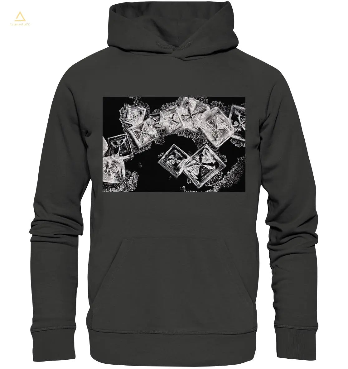 Mikrokristall-Design Premium Hoodie - Kochsalz, Mikrokristalle im Dunkelfeld - wioostore.de - #unikat#