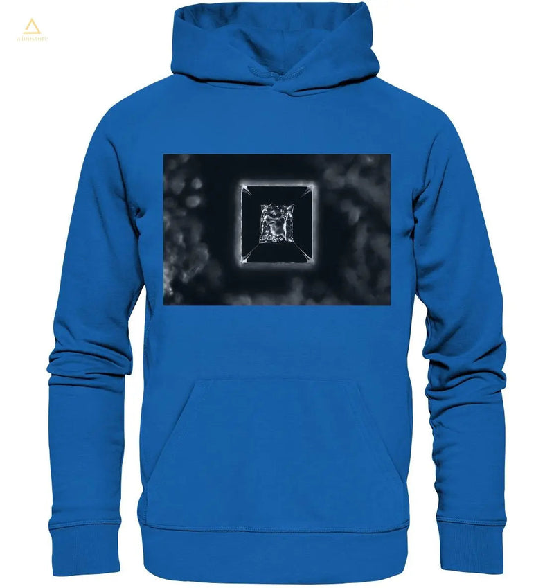 Kochsalz, Mikrokristalle im Dunkelfeld - Premium Unisex Hoodie wioostore.de