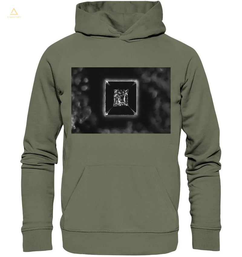 Kochsalz, Mikrokristalle im Dunkelfeld - Premium Unisex Hoodie wioostore.de