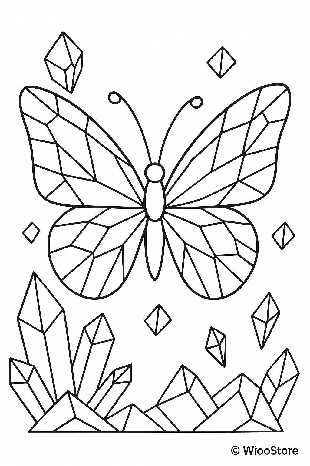 wioostore Mikrokristall-Ausmalbuch mit ESchmetterling