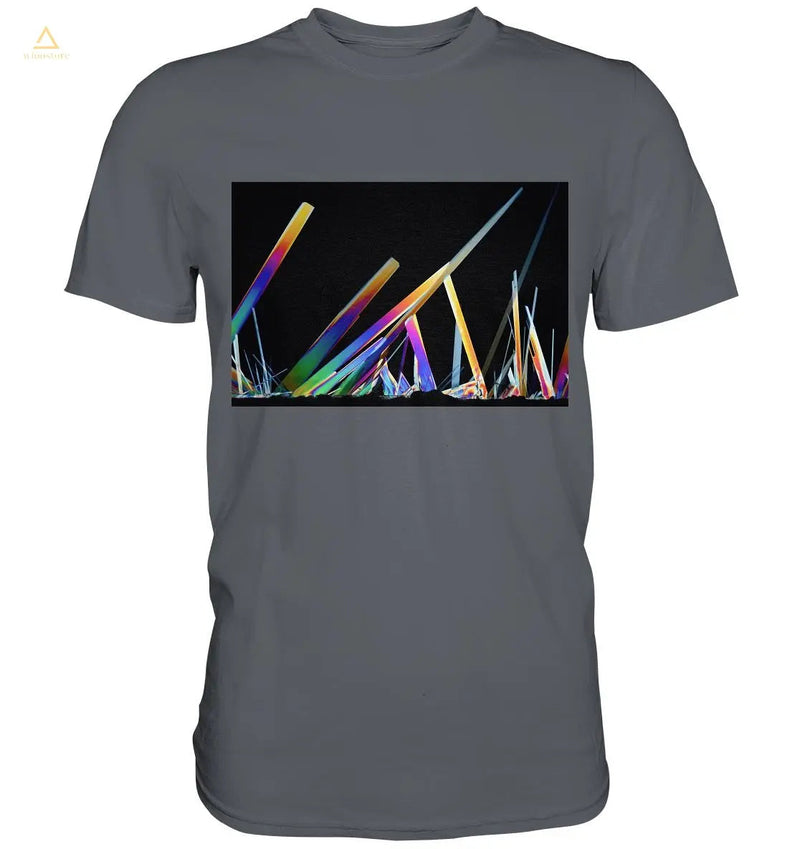 Mikrokristall Design Shirt mit Novaminsulfon (Schmerzmittel) Design – echte Mikrofotografie