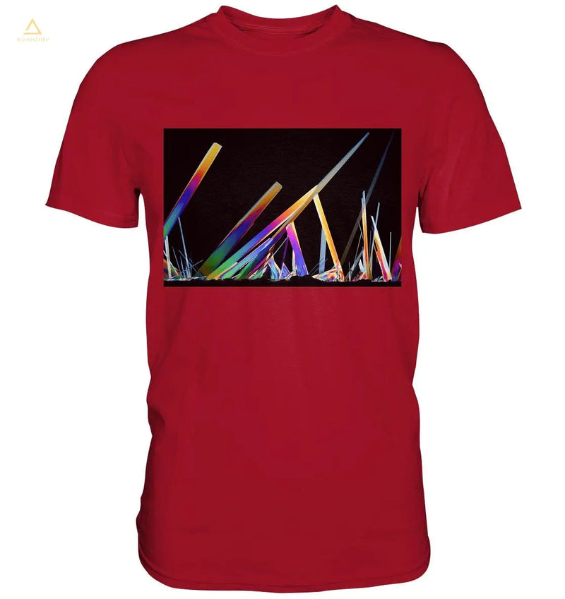 Mikrokristall Design Shirt mit Novaminsulfon (Schmerzmittel) Design – echte Mikrofotografie
