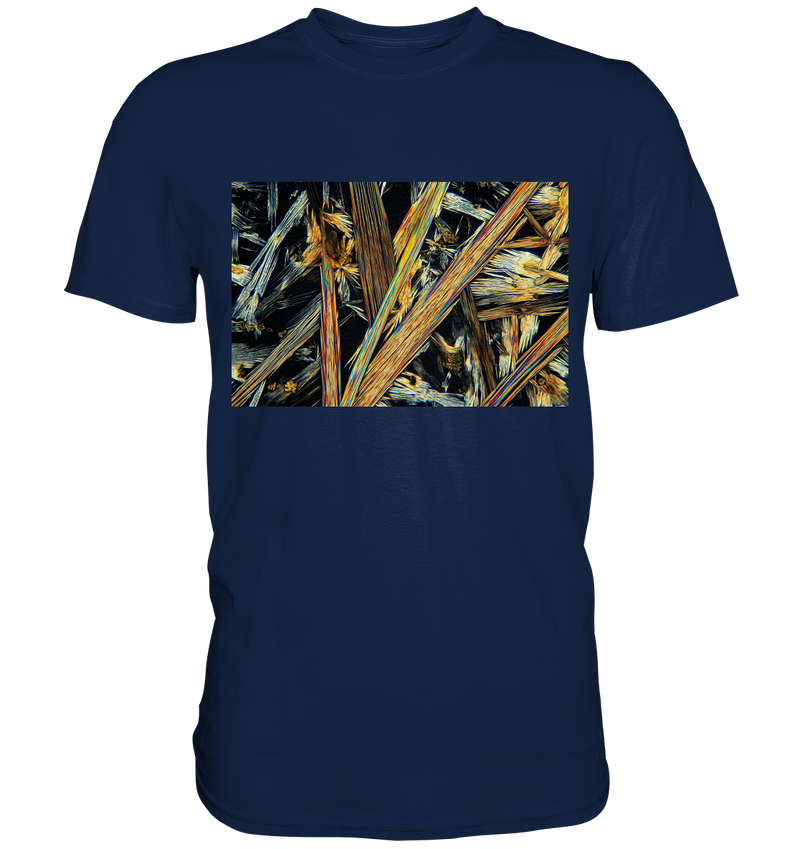 Mikrokristall Design Shirt mit Koffein Design – echte Mikrofotografie