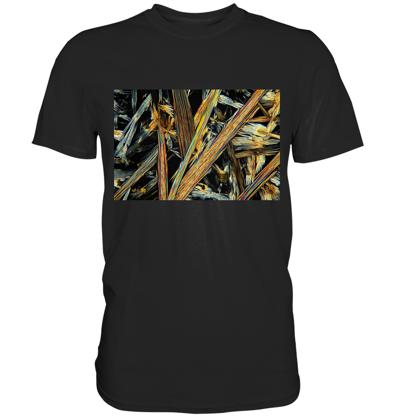 Mikrokristall Design Shirt mit Koffein Design – echte Mikrofotografie