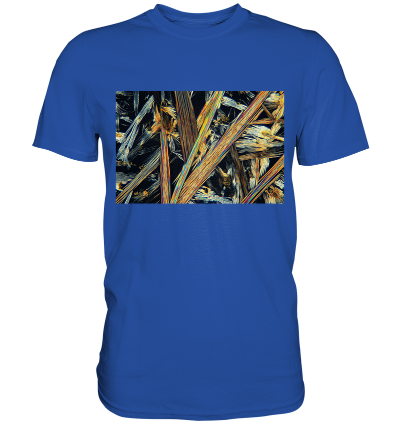 Mikrokristall Design Shirt mit Koffein Design – echte Mikrofotografie