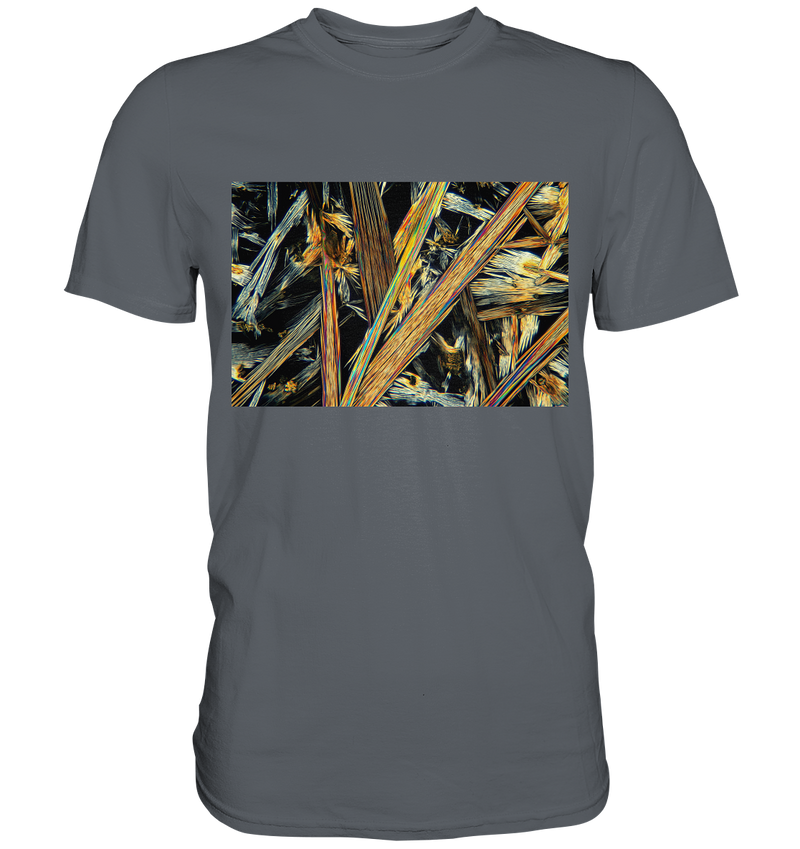 Mikrokristall Design Shirt mit Koffein Design – echte Mikrofotografie