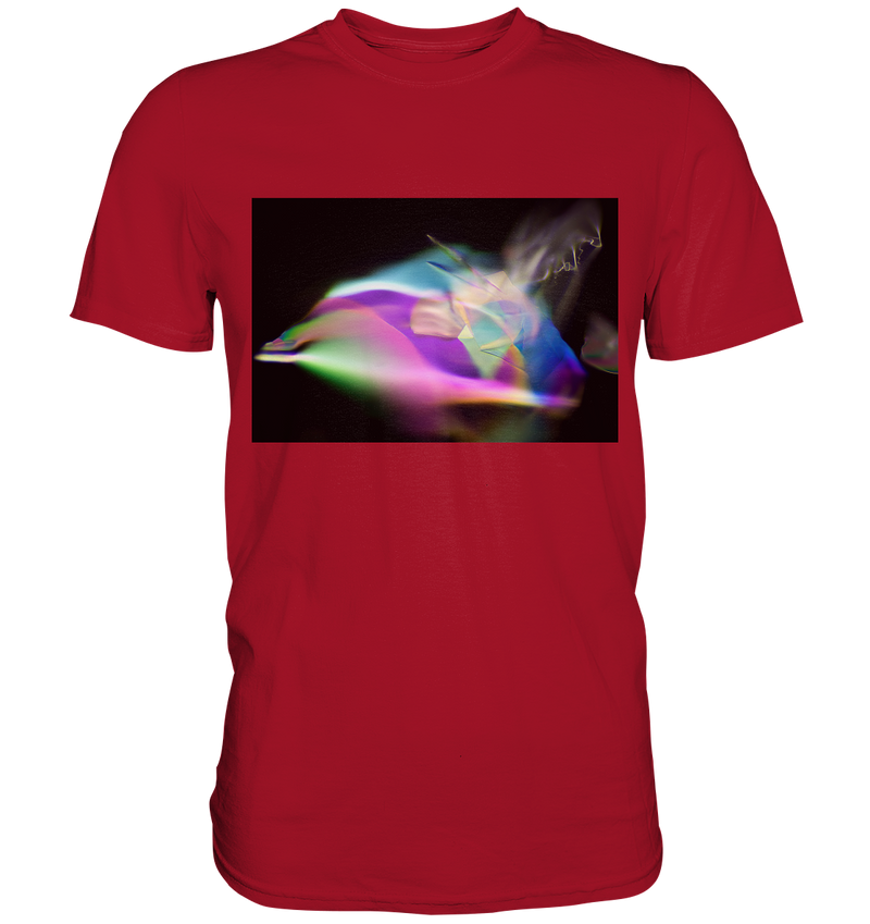 Mikrokristall Design Shirt mit Zimtsäure Design – echte Mikrofotografie