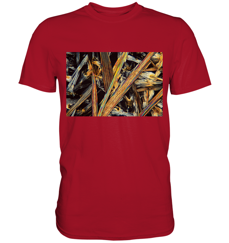 Mikrokristall Design Shirt mit Koffein Design – echte Mikrofotografie