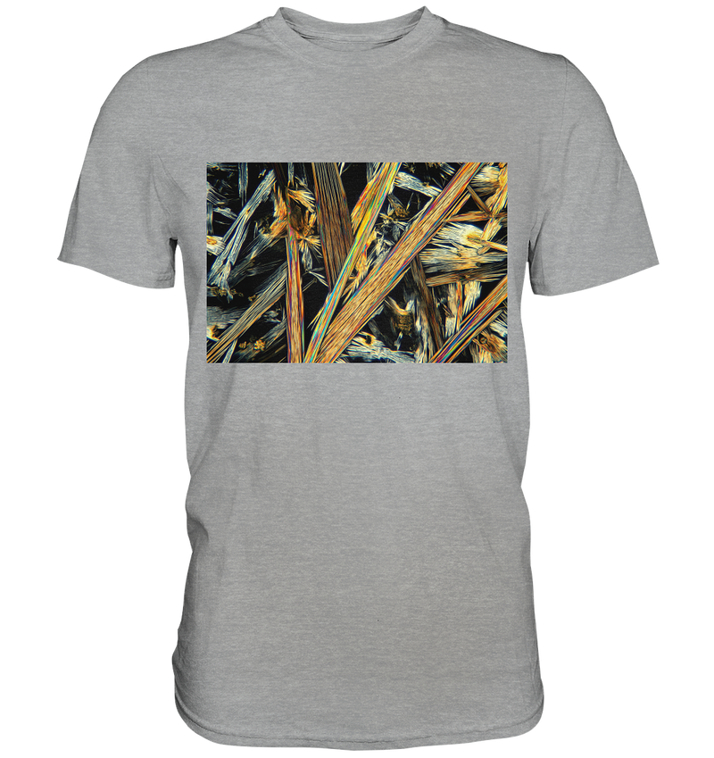 Mikrokristall Design Shirt mit Koffein Design – echte Mikrofotografie