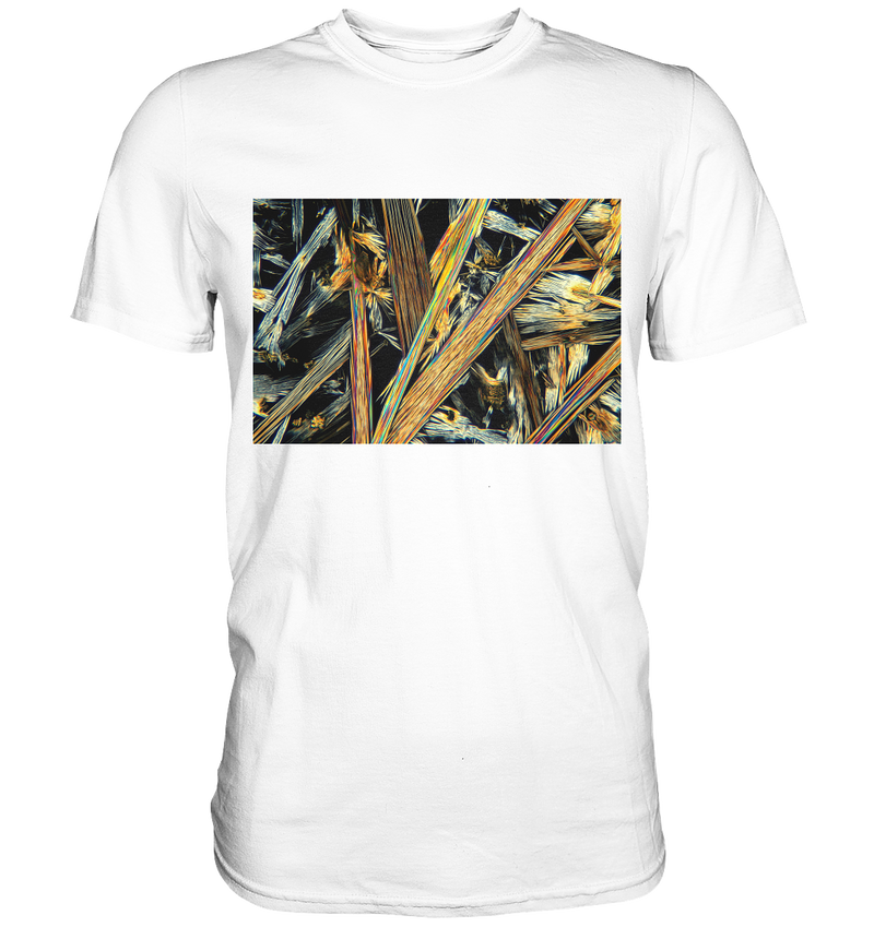 Mikrokristall Design Shirt mit Koffein Design – echte Mikrofotografie