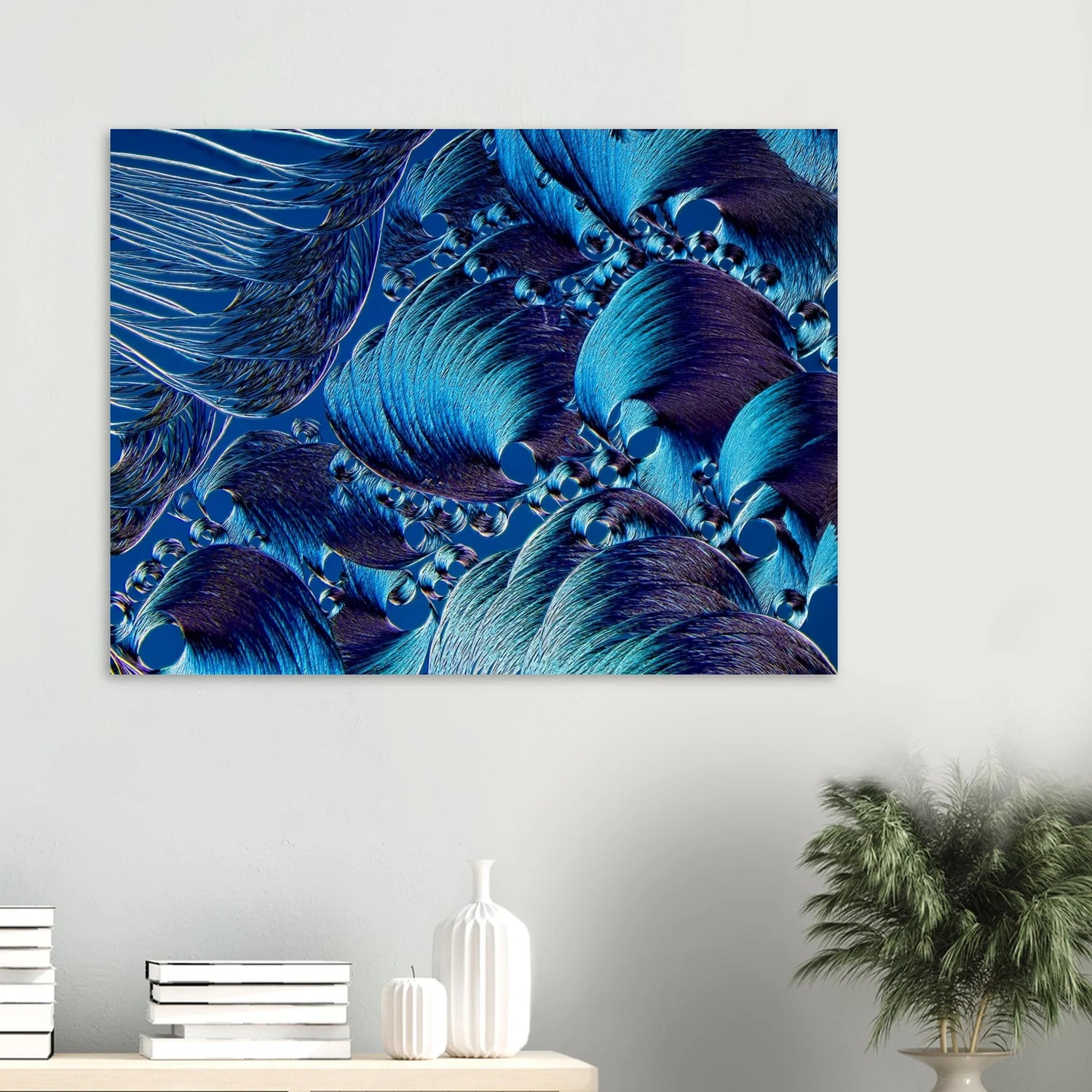 Mikrokristall-Wandbild mit blau-violetten Strukturen von Brodacid