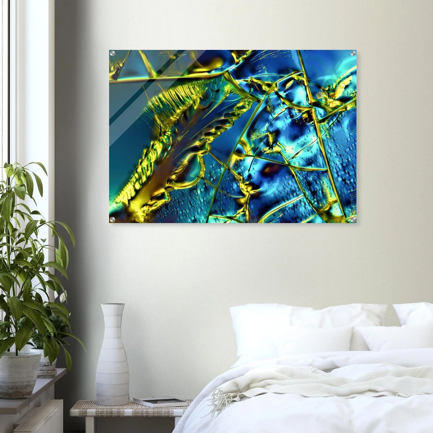 Mikrokristall-Bild auf Acrylglas. Mikrokristall-bild mit mikrokristall von optical brightener