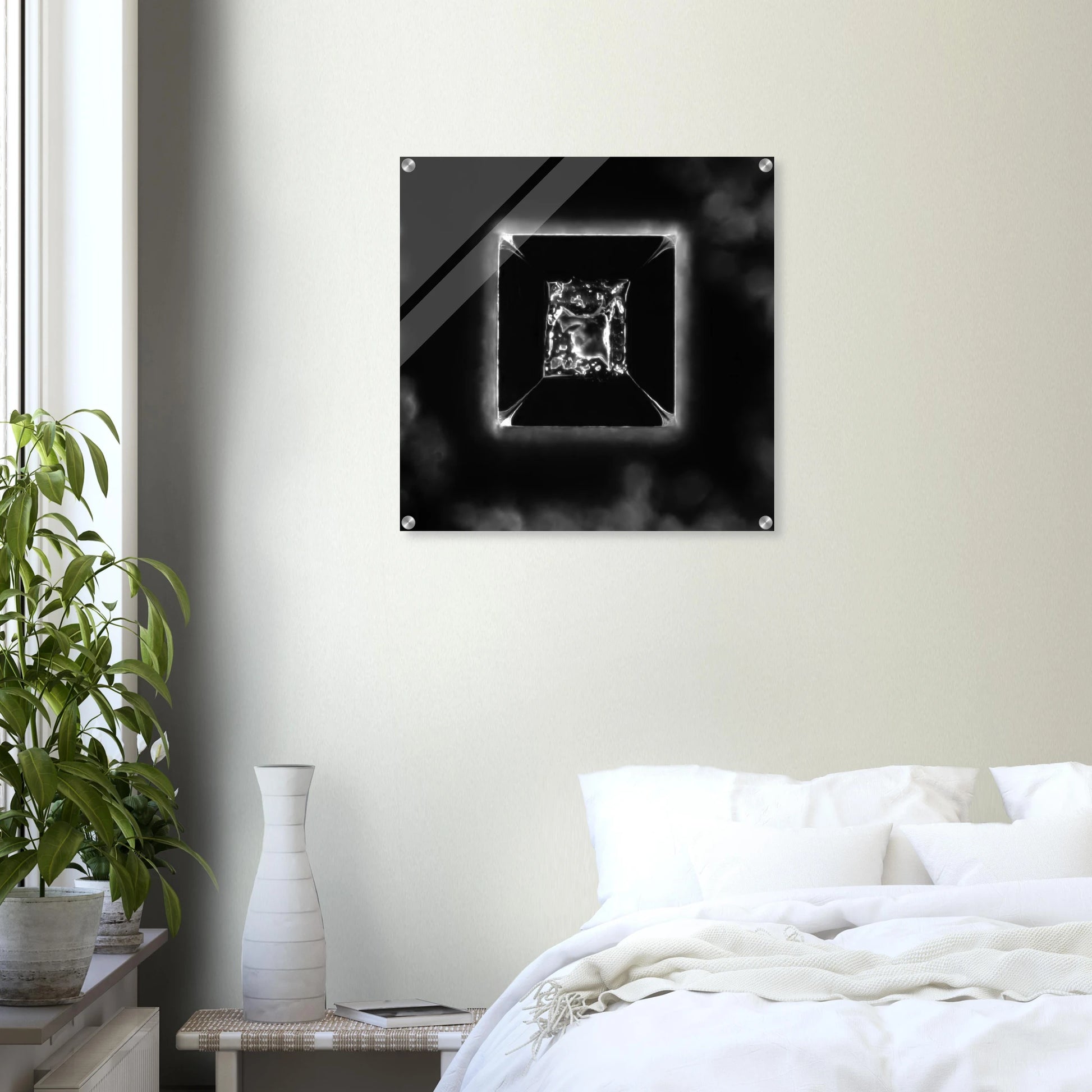 Kochsalz im Dunkelfeld als Mikrokristall-Wandbild auf Acrylglas – Produktansicht 9
