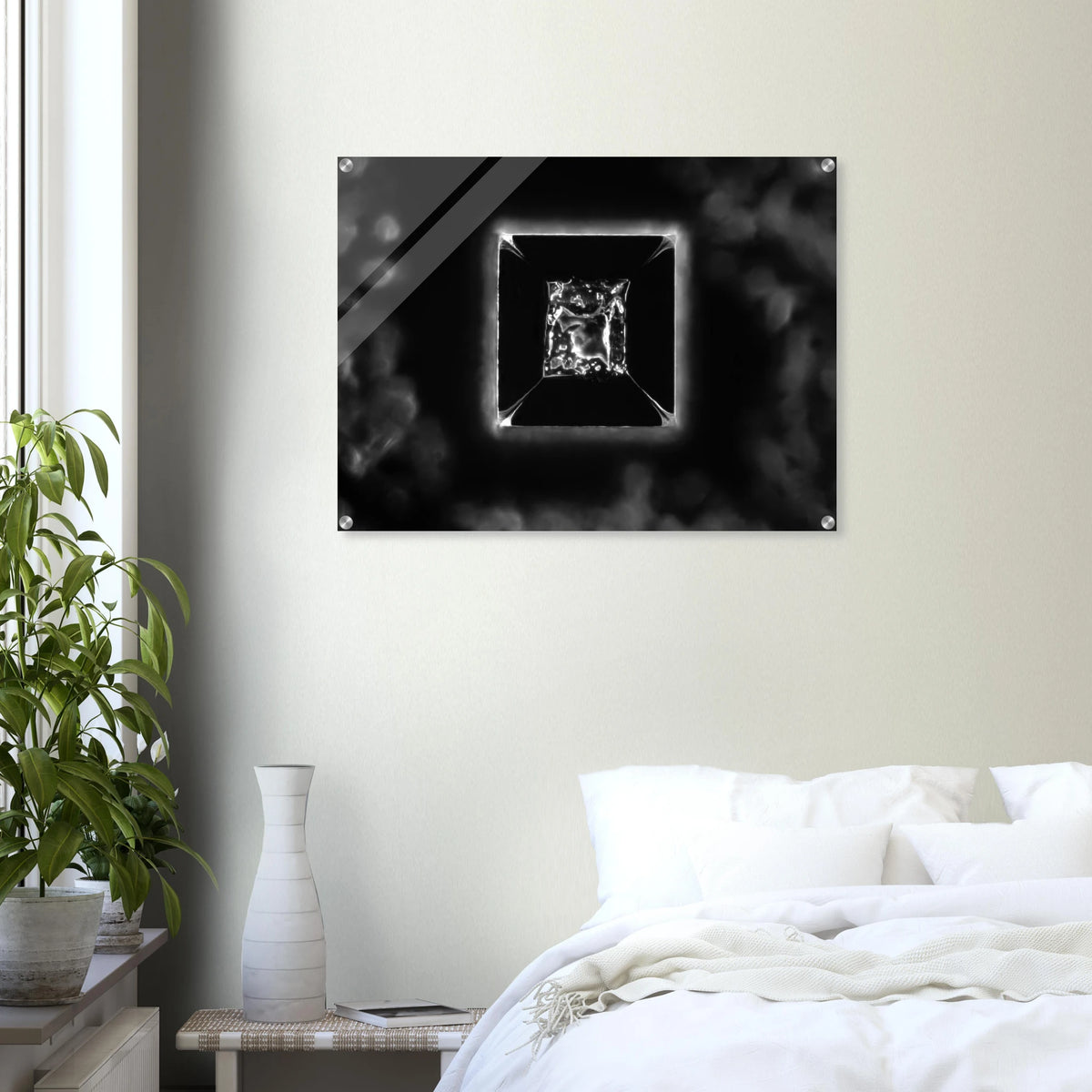 Kochsalz im Dunkelfeld als Mikrokristall-Wandbild auf Acrylglas – Produktansicht 11
