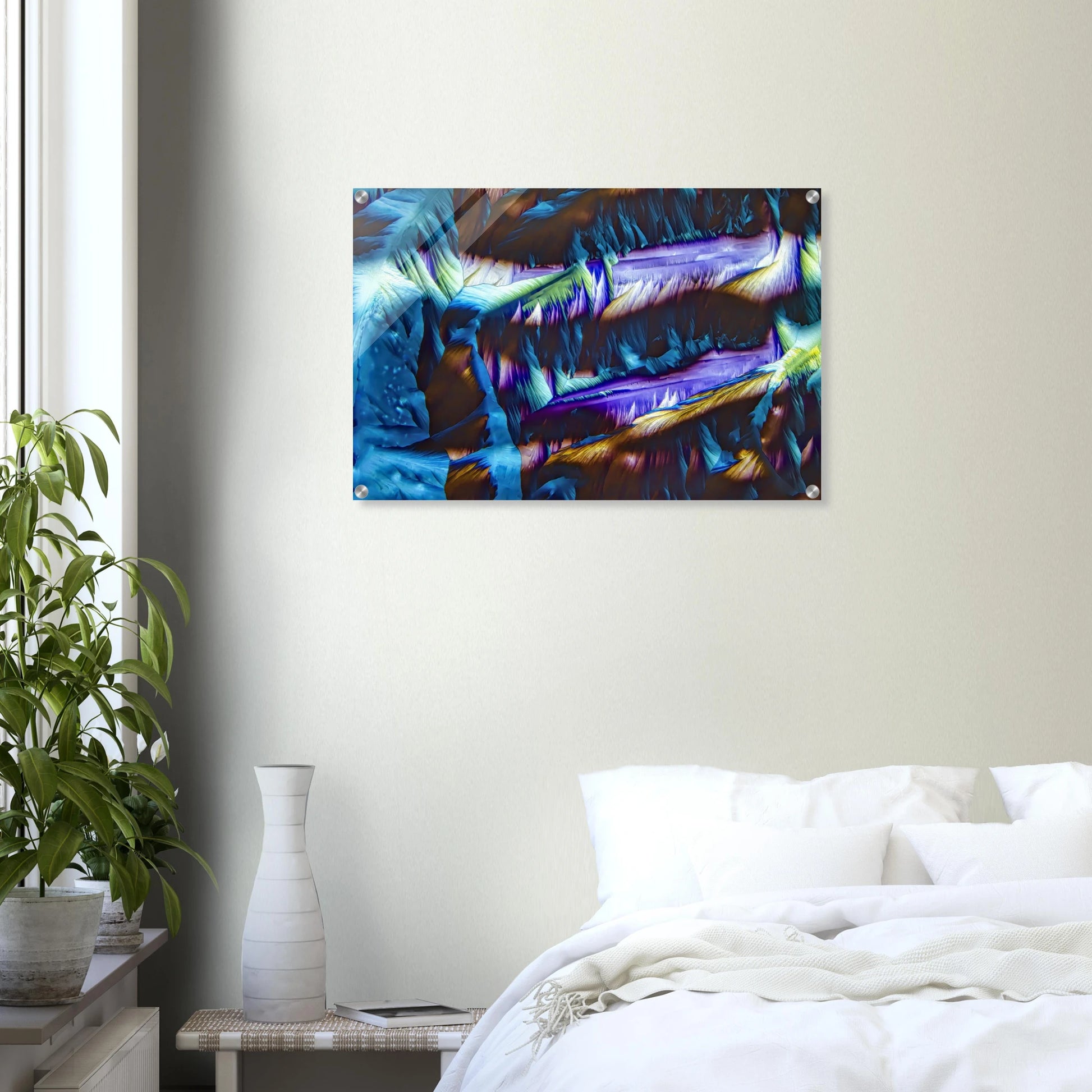 Paracetamol als Mikrokristall-Wandbild auf Acrylglas – Produktansicht 12