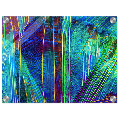 Caesiumchlorid mit Kupfersulfat als Mikrokristall-Wandbild auf Acrylglas – Produktansicht 3