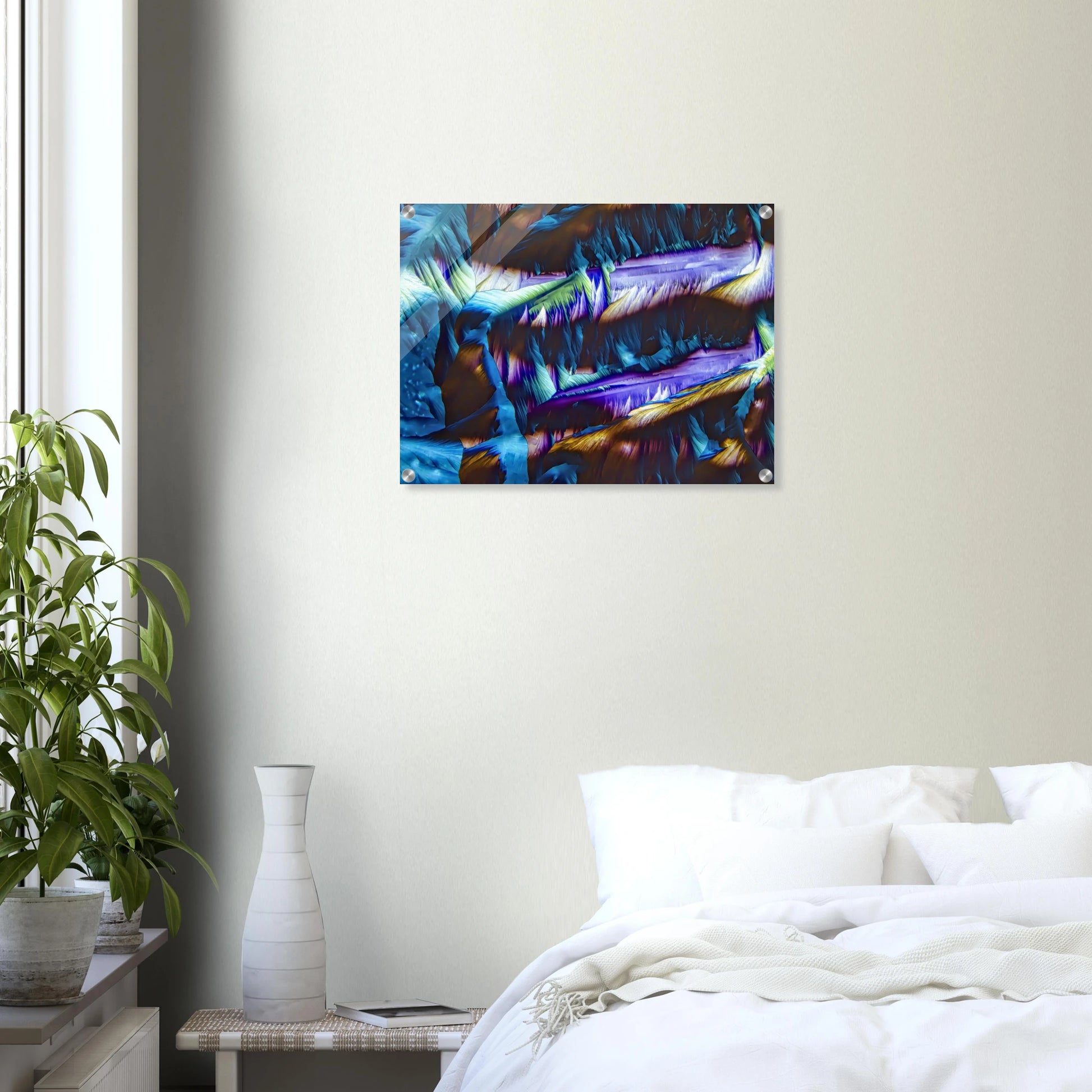 Paracetamol als Mikrokristall-Wandbild auf Acrylglas – Produktansicht 10