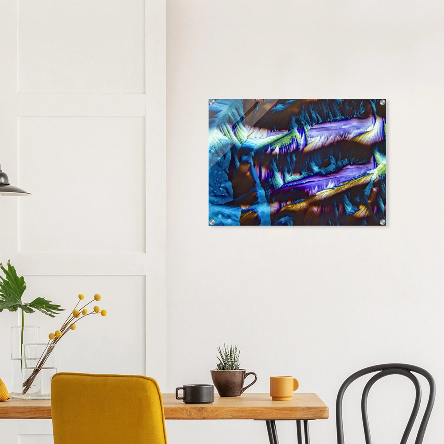 Paracetamol als Mikrokristall-Wandbild auf Acrylglas – Produktansicht 4
