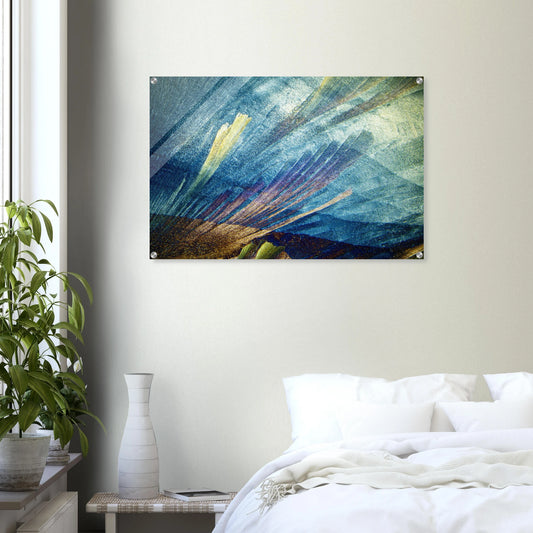 Harnstoff mit Resorcin als Mikrokristall-Wandbild auf Acrylglas – Produktansicht 2