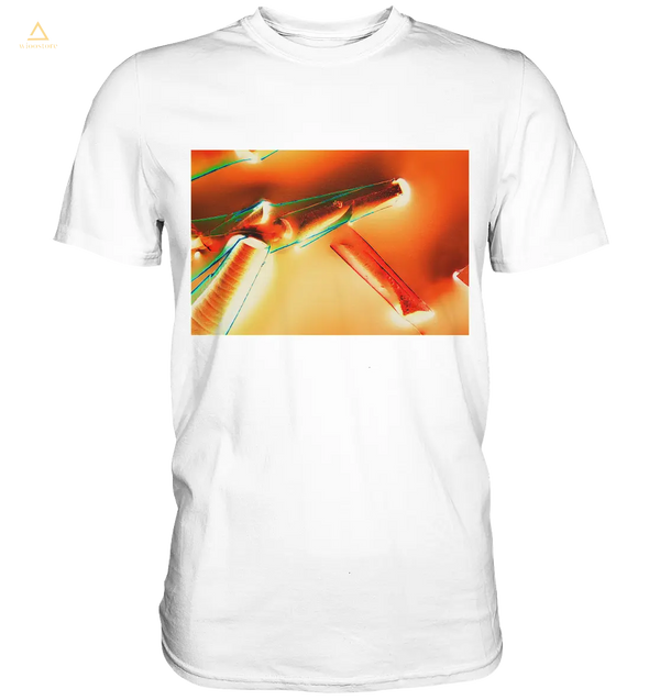 Mikrokristall Design Shirt – Alaun mit Öl in echter Mikrofotografie