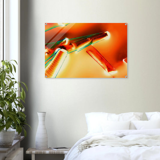 Alaun mit Öl als Mikrokristall-Wandbild auf Acrylglas – Negativbild – Produktansicht 2