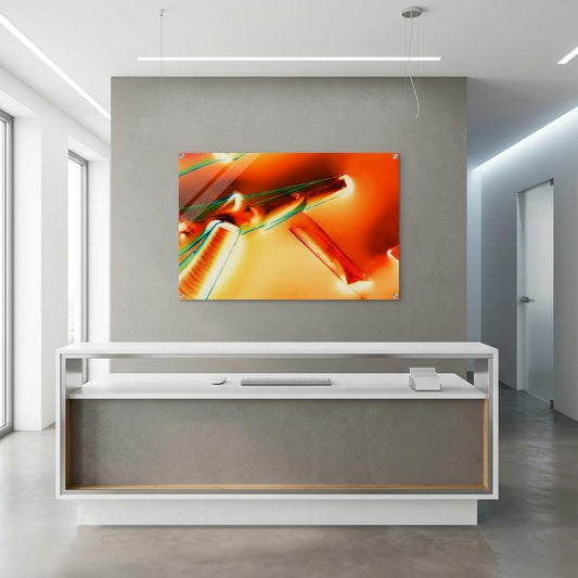 Alaun mit Öl als Mikrokristall-Wandbild auf Acrylglas – Negativbild