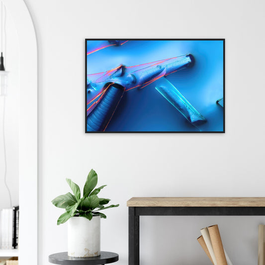 Alaun mit Öl als Mikrokristall-Poster mit Holzrahmen – Motiv 1
