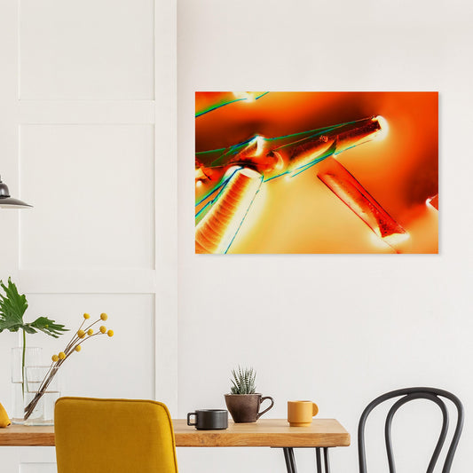 Alaun mit Öl als Mikrokristall-Wandbild auf Forex – Negativbild