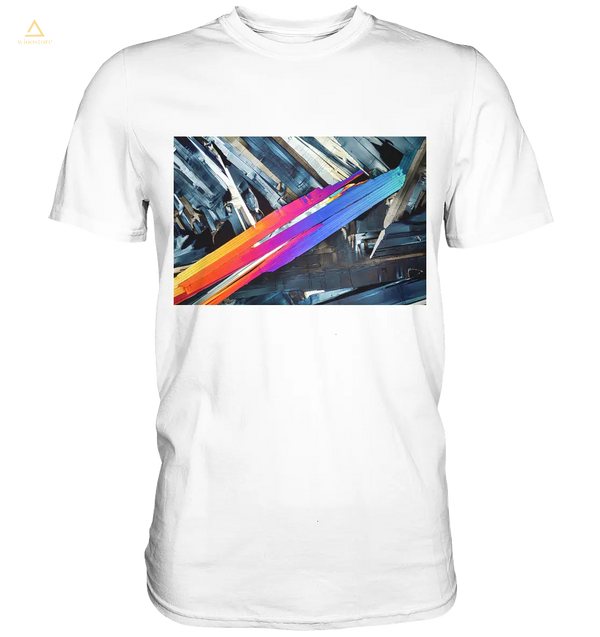 Mikrokristall Design Shirt – Benzoesäure in echter Mikrofotografie