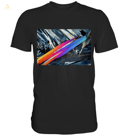 Mikrokristall Design Shirt mit Benzoesäure Design – echte Mikrofotografie