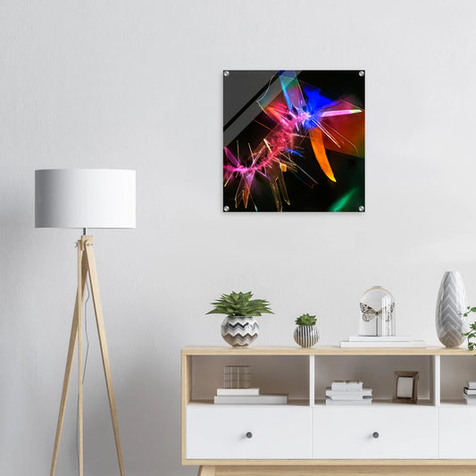 Benzoesäure als Mikrokristall-Wandbild auf Acrylglas