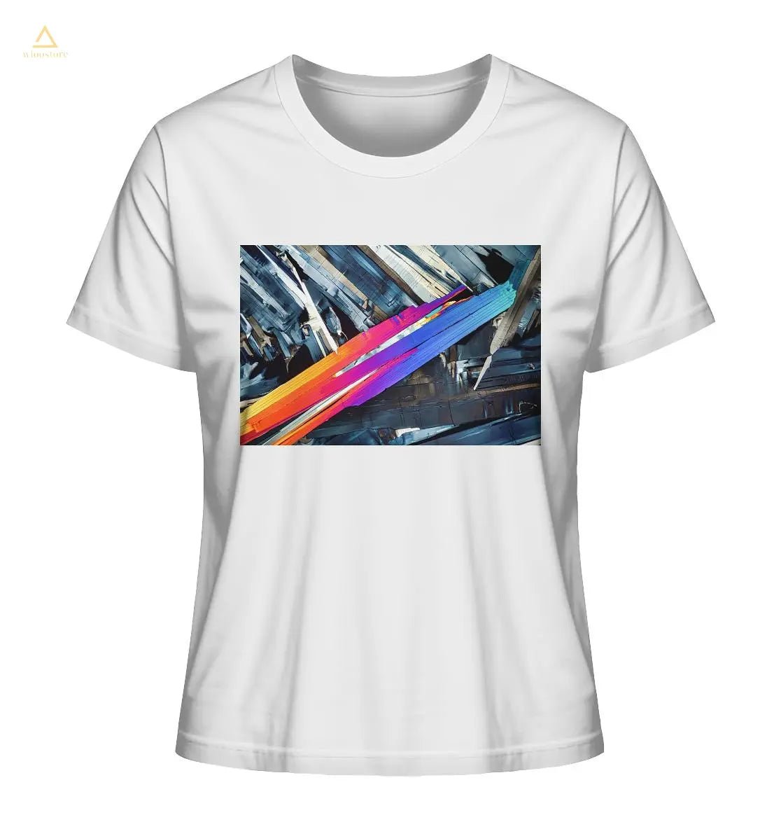 Benzoesäure als Mikrokristall Damen-Shirt – Produktansicht 1 von 12