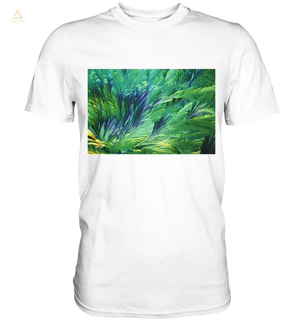 Mikrokristall Design Shirt – Beta Alanin und L-Glutamin in echter Mikrofotografie