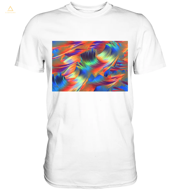 Mikrokristall Design Shirt – Beta Alanin und L-Glutamin in echter Mikrofotografie