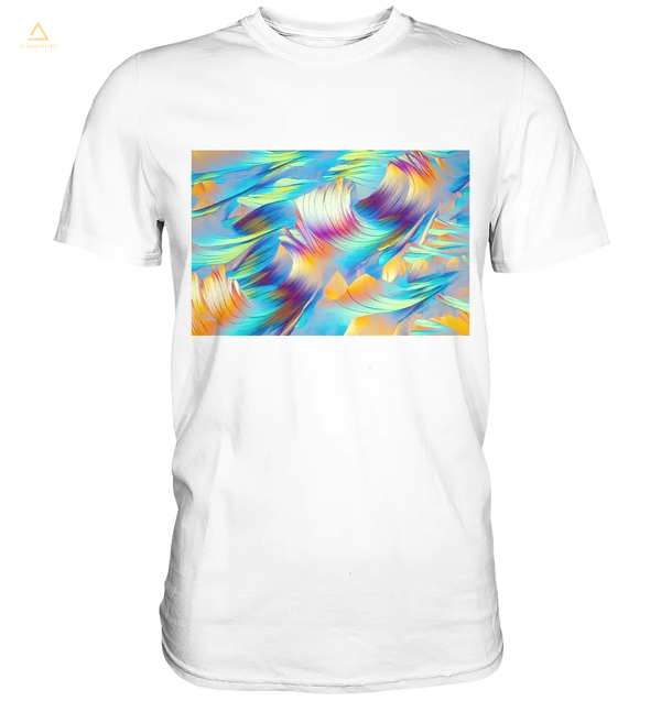Mikrokristall Design Shirt – Beta Alanin und L-Glutamin in echter Mikrofotografie